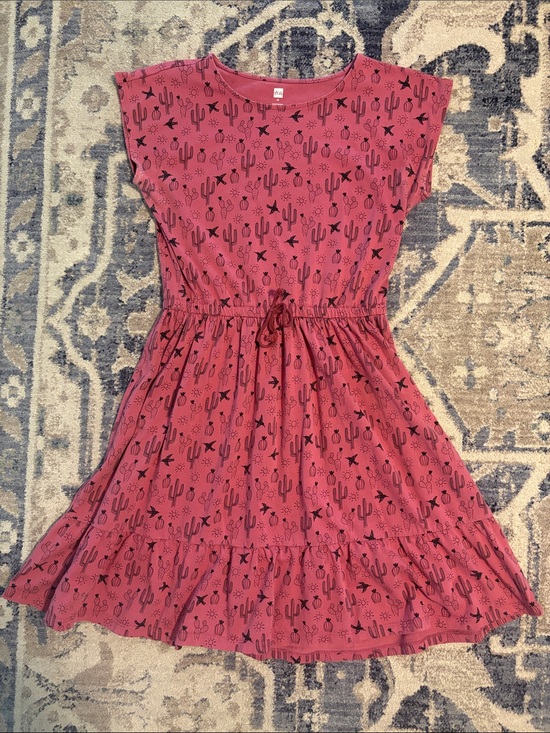 Tea Collection Other - Tea Collection Pink Cactus Print Drawstring Dress